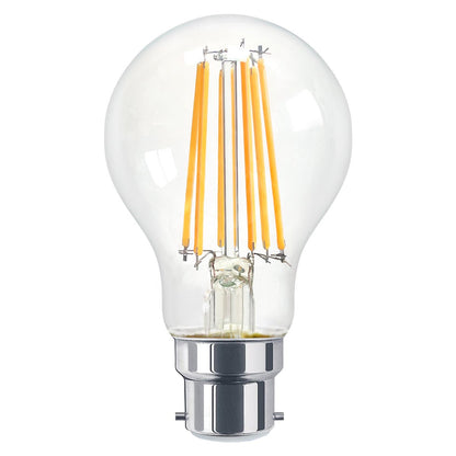 8W 10W 12W LED A60 Filament Light Bulb 3000K B22 Clear Glass 3 or 5 or 10 PACK