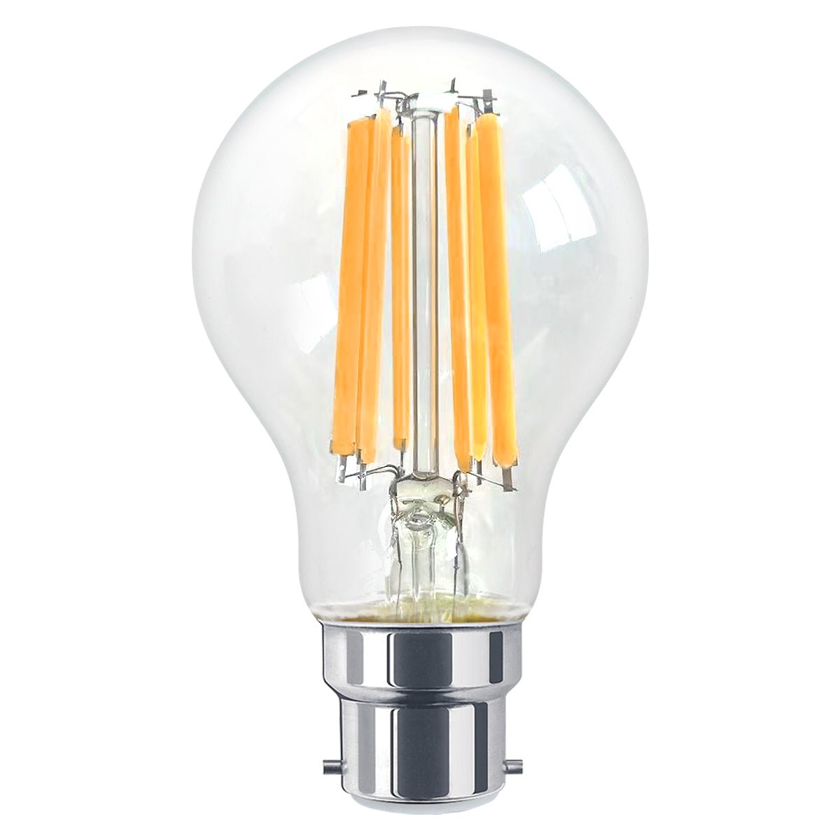 8W 10W 12W LED A60 Filament Light Bulb 3000K B22 Clear Glass 3 or 5 or 10 PACK