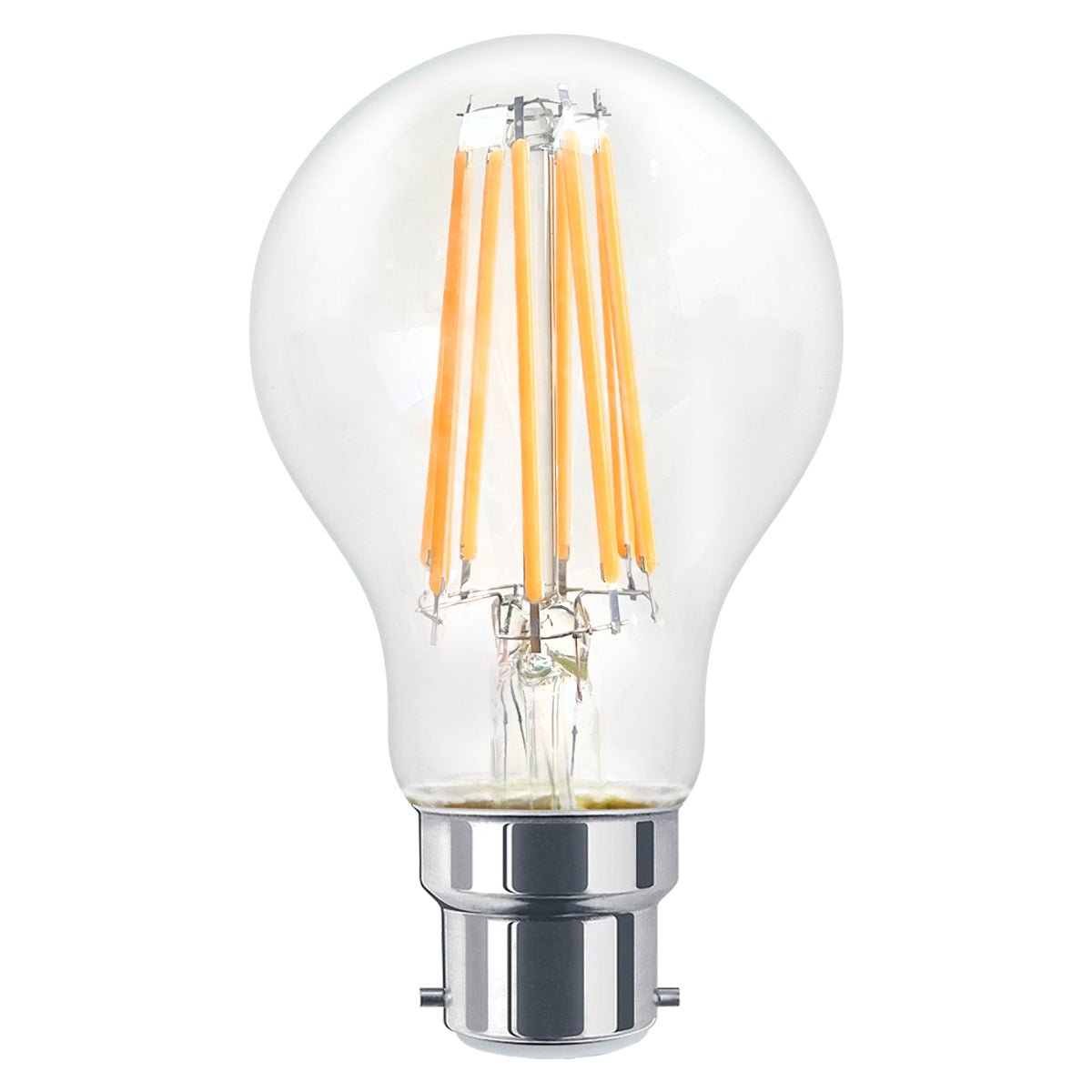 8W 10W 12W LED A60 Filament Light Bulb 3000K Dimmable B22 Clear Glass 3 or 5 or 10 PACK - Energy Light Bulbs - Free delivery on all orders