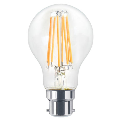 8W 10W 12W LED A60 Filament Light Bulb 3000K Dimmable B22 Clear Glass 3 or 5 or 10 PACK - Energy Light Bulbs - Free delivery on all orders