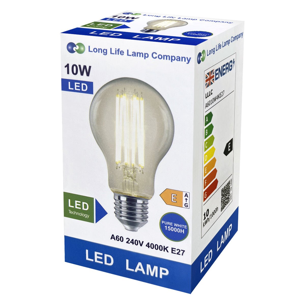 8W 10W 12W LED A60 Filament Light Bulb 4000K E27 Clear Glass 3 or 5 or 10 PACK - Energy Light Bulbs - Free delivery on all orders