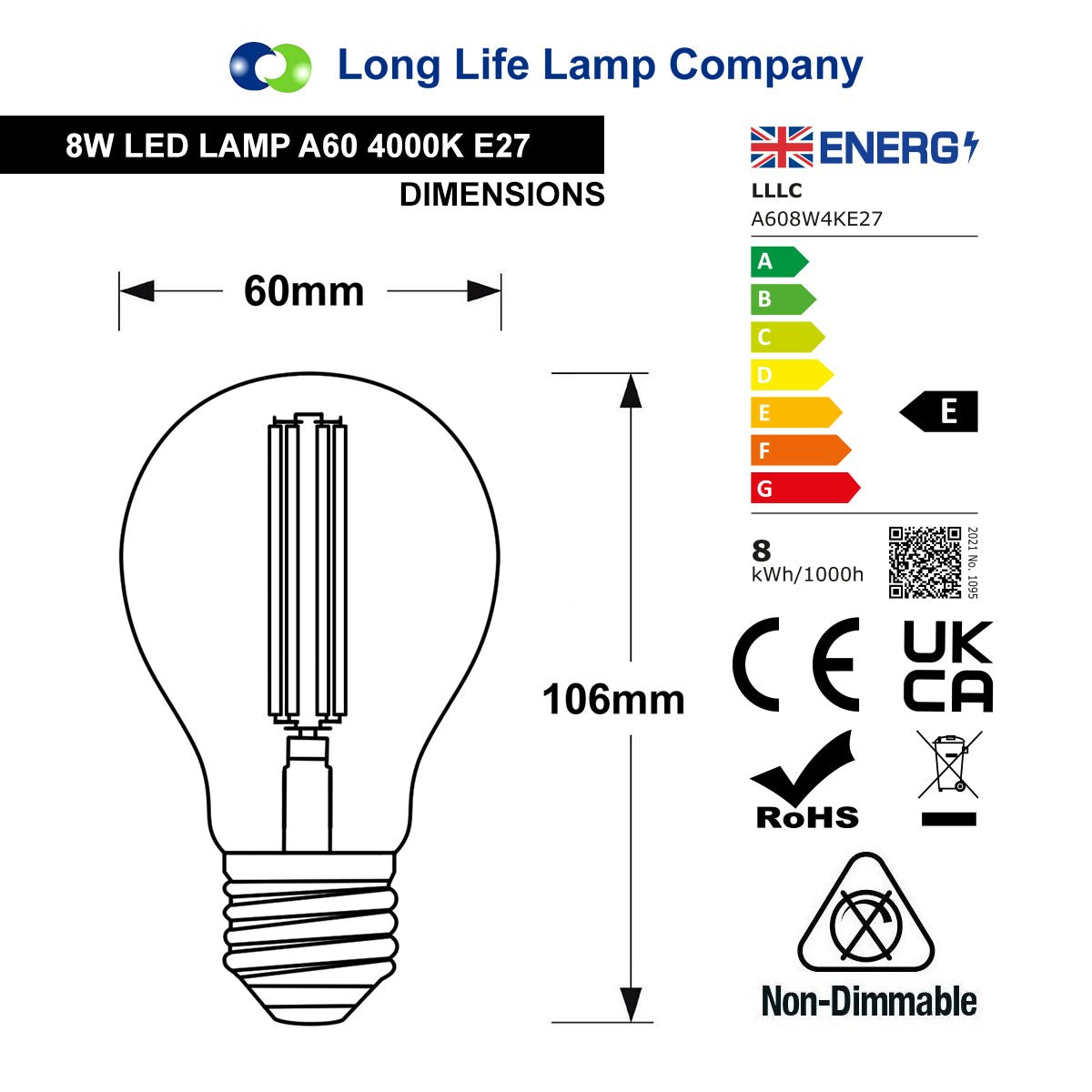 8W 10W 12W LED A60 Filament Light Bulb 4000K E27 Clear Glass 3 or 5 or 10 PACK - Energy Light Bulbs - Free delivery on all orders
