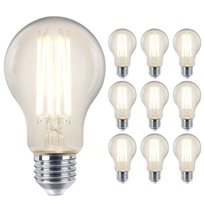 8W 10W 12W LED A60 Filament Light Bulb 4000K E27 Clear Glass 3 or 5 or 10 PACK - Energy Light Bulbs - Free delivery on all orders