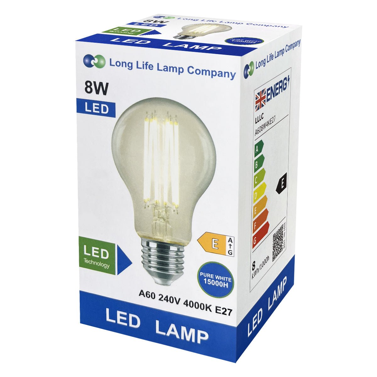 8W 10W 12W LED A60 Filament Light Bulb 4000K E27 Clear Glass 3 or 5 or 10 PACK - Energy Light Bulbs - Free delivery on all orders