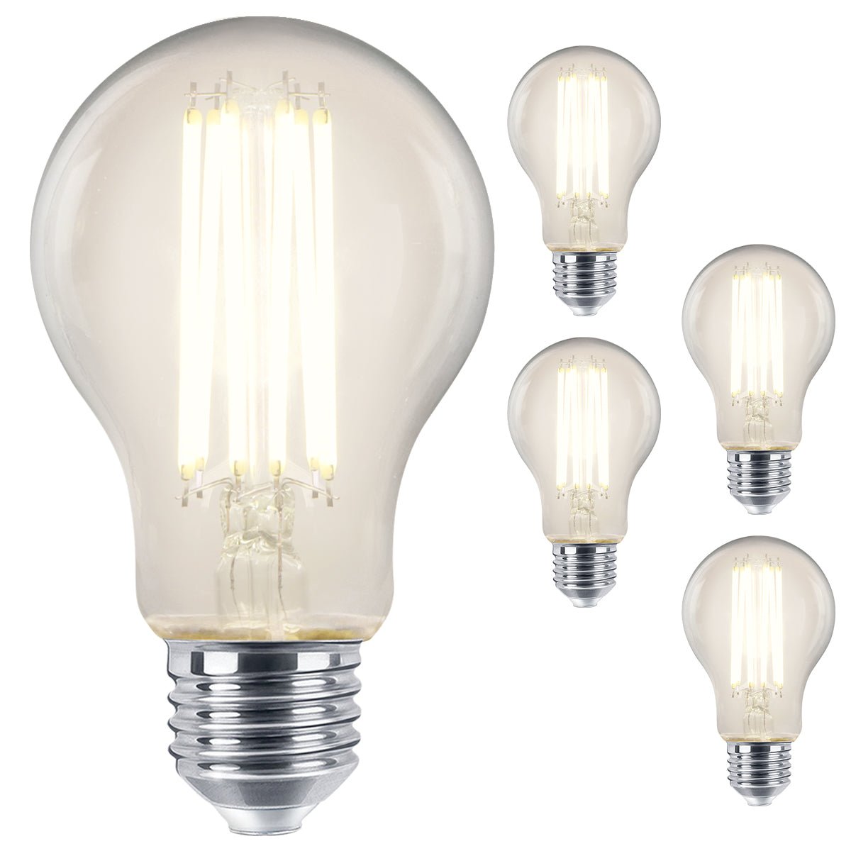 8W 10W 12W LED A60 Filament Light Bulb 4000K E27 Clear Glass 3 or 5 or 10 PACK - Energy Light Bulbs - Free delivery on all orders