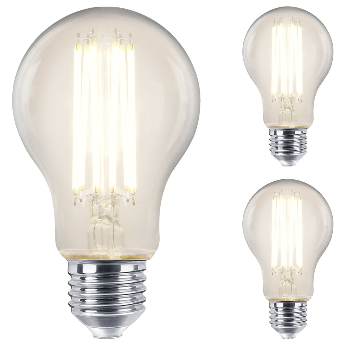 8W 10W 12W LED A60 Filament Light Bulb 4000K E27 Clear Glass 3 or 5 or 10 PACK - Energy Light Bulbs - Free delivery on all orders