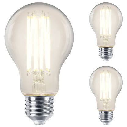 8W 10W 12W LED A60 Filament Light Bulb Dimmable 4000K E27 Clear Glass 3 or 5 or 10 PACK - Energy Light Bulbs - Free delivery on all orders
