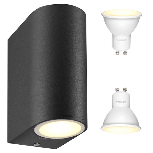 8w, 10w, 12w LED Black Up Down Wall Light GU10 IP44 Outdoor Garden Wall Light - Energy Light Bulbs - Free delivery on all orders
