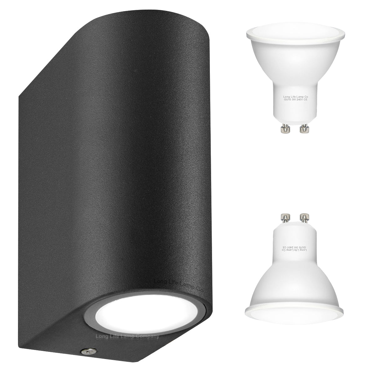8w, 10w, 12w LED Black Up Down Wall Light GU10 IP44 Outdoor Garden Wall Light - Energy Light Bulbs - Free delivery on all orders