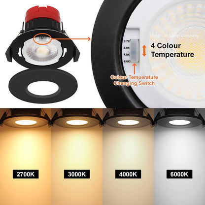 8W Fire Rated Downlights Dimmable Black - Energy Light Bulbs - Free delivery on all orders