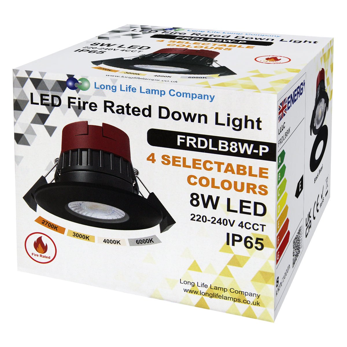 8W Fire Rated Downlights Dimmable Black - Energy Light Bulbs - Free delivery on all orders