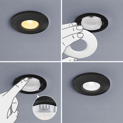 8W Fire Rated Downlights Dimmable Black - Energy Light Bulbs - Free delivery on all orders