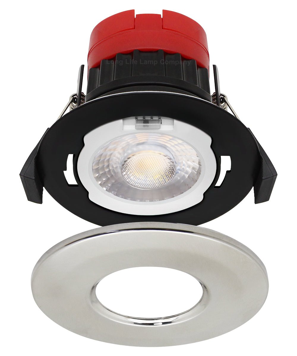8W Fire Rated Downlights Dimmable Brushed Chrome - Energy Light Bulbs - Free delivery on all orders
