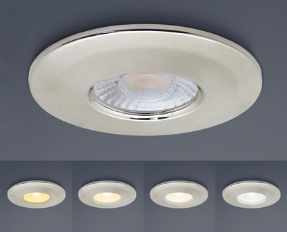 8W Fire Rated Downlights Dimmable Brushed Chrome - Energy Light Bulbs - Free delivery on all orders