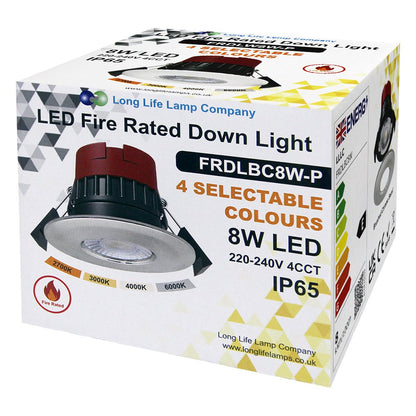 8W Fire Rated Downlights Dimmable Brushed Chrome - Energy Light Bulbs - Free delivery on all orders