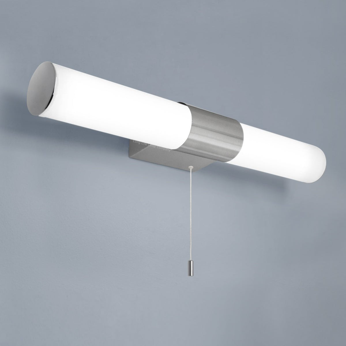 8w LED Bathroom Frosted Mirror Wall Light With Pull Cord Cool White 6500k IP44 - Energy Light Bulbs - Free delivery on all orders