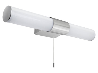 8w LED Bathroom Frosted Mirror Wall Light With Pull Cord Cool White 6500k IP44 - Energy Light Bulbs - Free delivery on all orders