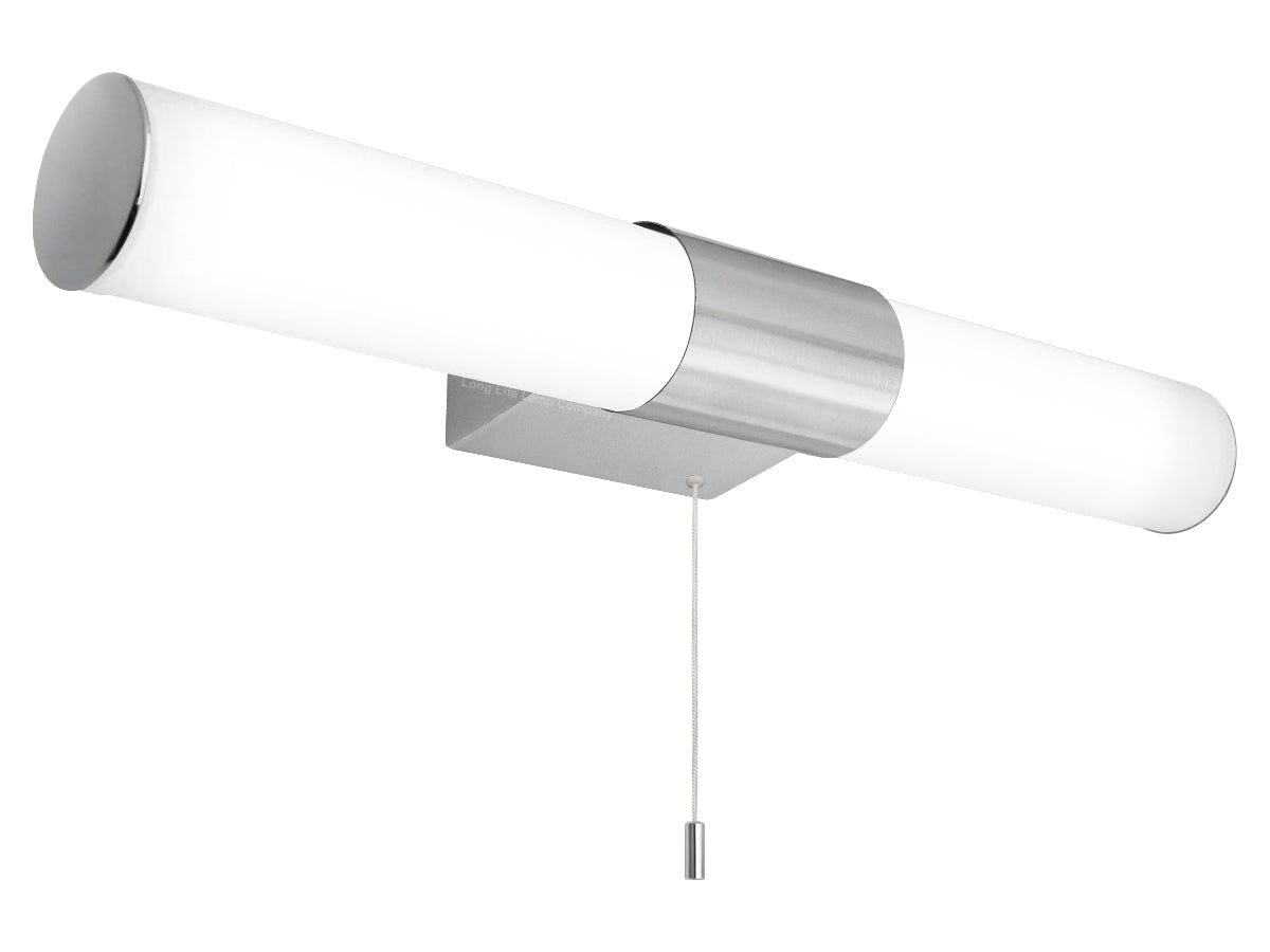 8w LED Bathroom Frosted Mirror Wall Light With Pull Cord Cool White 6500k IP44 - Energy Light Bulbs - Free delivery on all orders