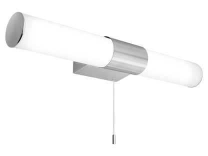 8w LED Bathroom Frosted Mirror Wall Light With Pull Cord Cool White 6500k IP44 - Energy Light Bulbs - Free delivery on all orders