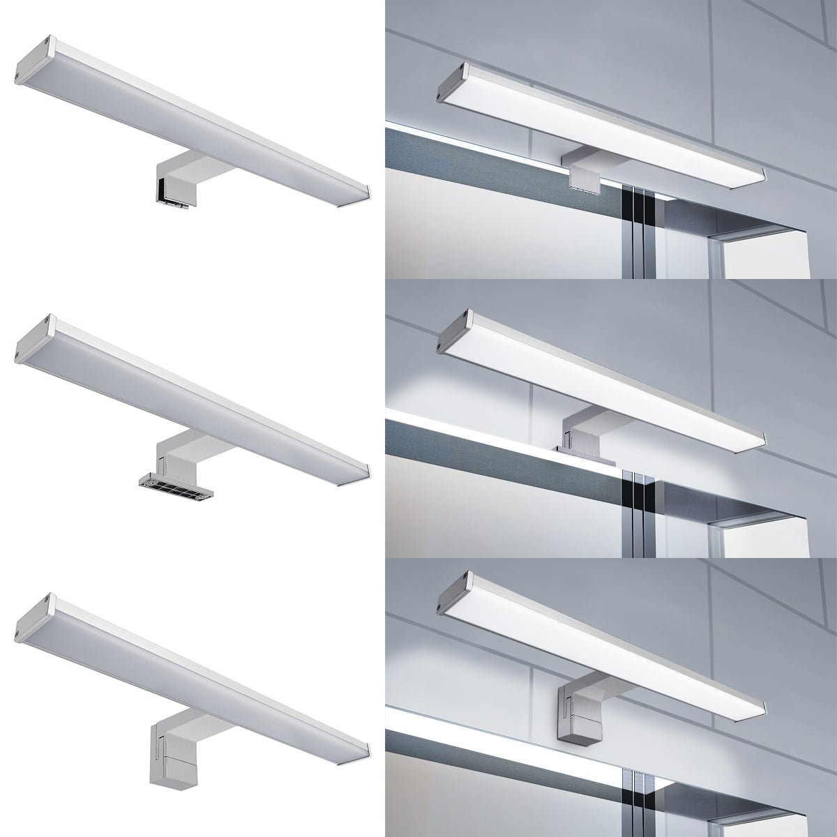 8W LED Mirror Light 3 Mounting Option Cool White 6500k IP44 Wall Light - Energy Light Bulbs - Free delivery on all orders