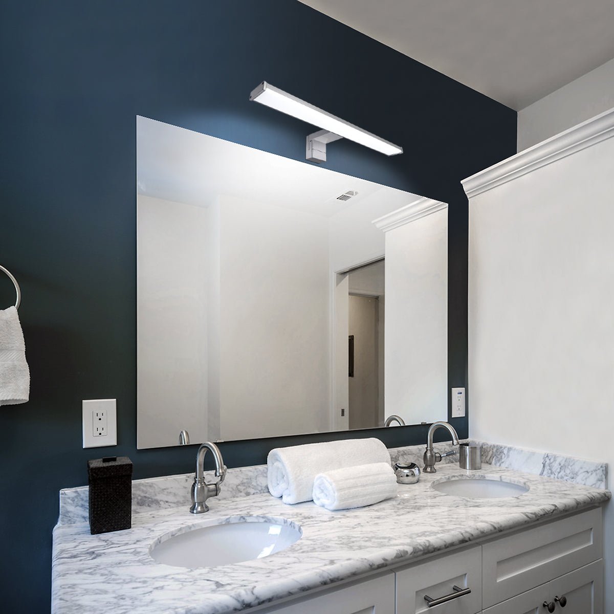 8W LED Mirror Light 3 Mounting Option Cool White 6500k IP44 Wall Light - Energy Light Bulbs - Free delivery on all orders