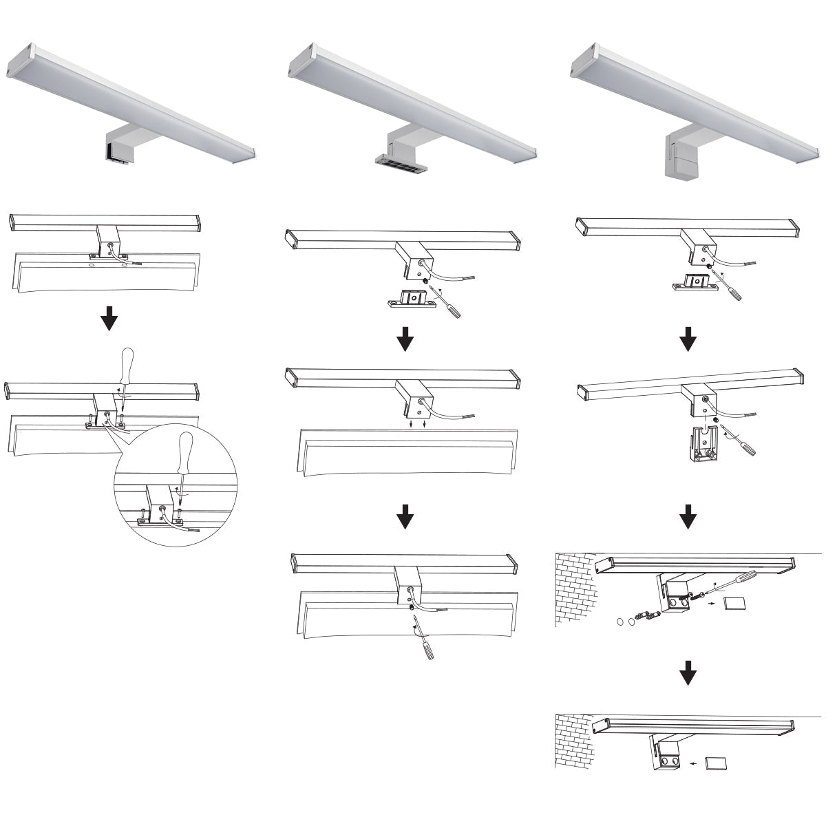 8W LED Mirror Light 3 Mounting Option Cool White 6500k IP44 Wall Light - Energy Light Bulbs - Free delivery on all orders