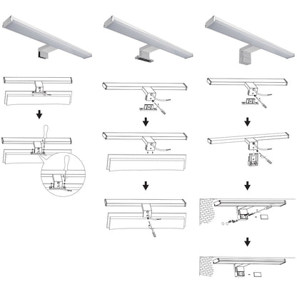 8W LED Mirror Light 3 Mounting Option Cool White 6500k IP44 Wall Light - Energy Light Bulbs - Free delivery on all orders