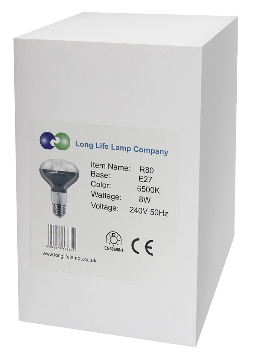 8w LED R80 Reflector Light Bulb E27 Cool White Replacement For Halogen Spots - Energy Light Bulbs - Free delivery on all orders