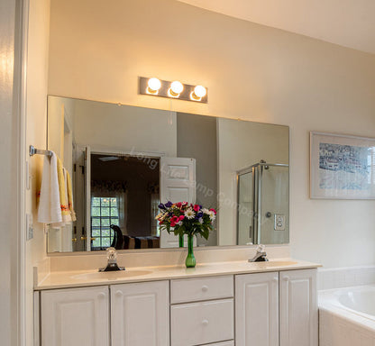 Opaque 3 Mini Globe Bathroom Mirror Light with Pull Cord IP44