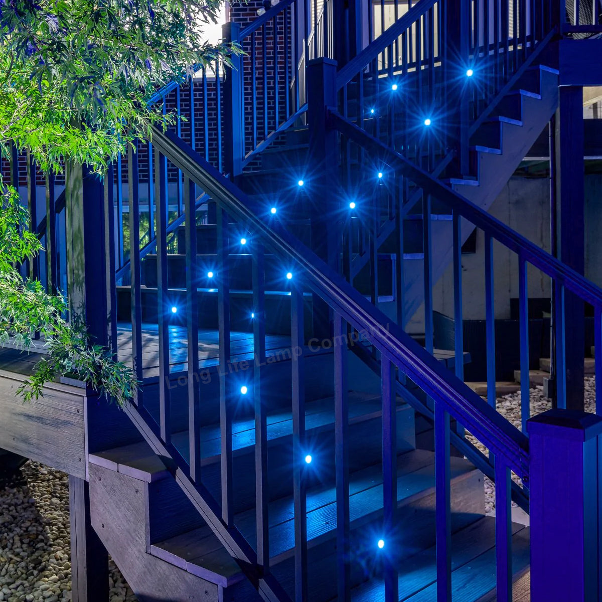 IP68 Outdoor LED Decking Lights 30mm Round Blue 10 Kit DEC10BL