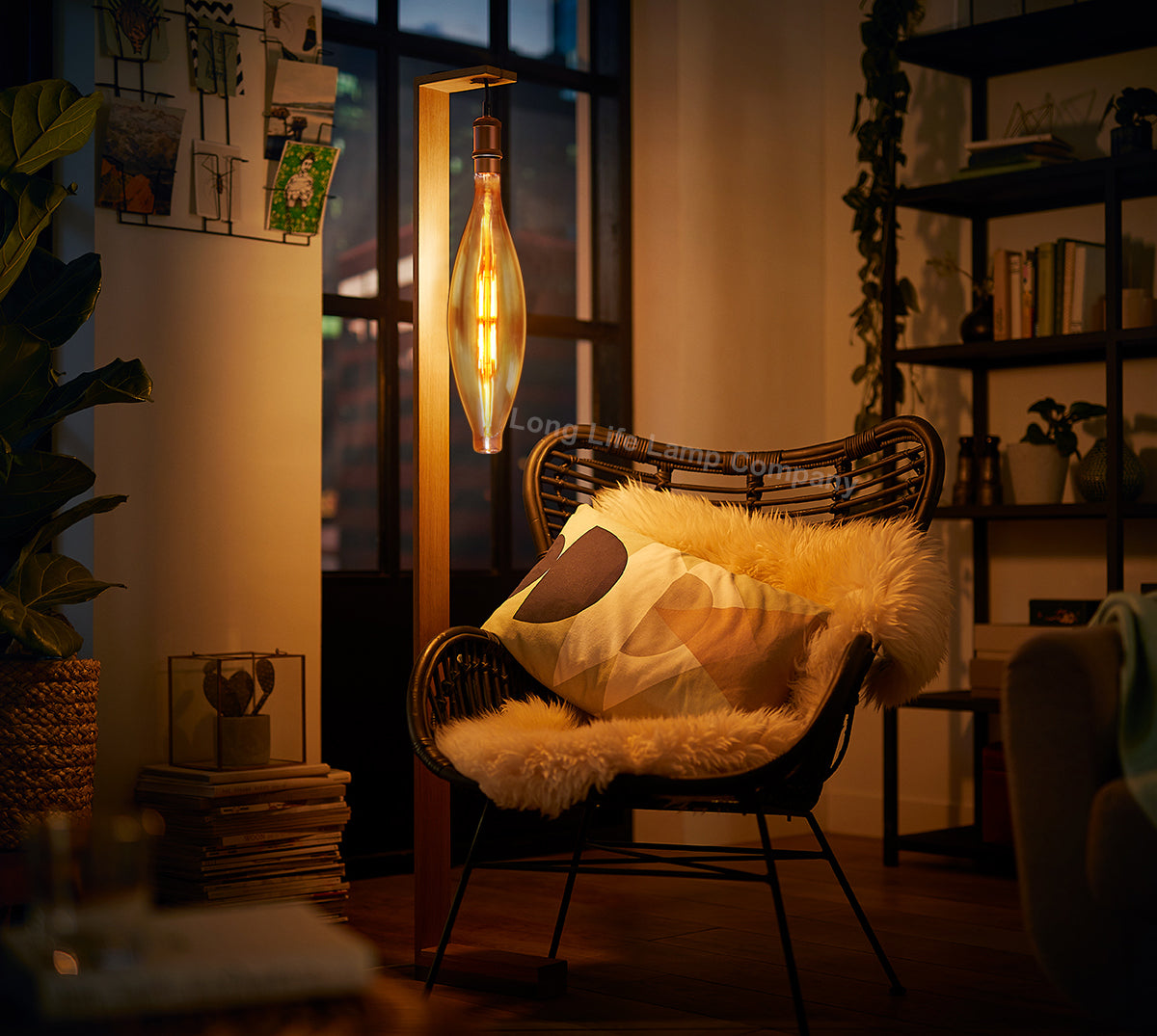 8w Tubular Antique Vintage LED E27 Smoked Glass