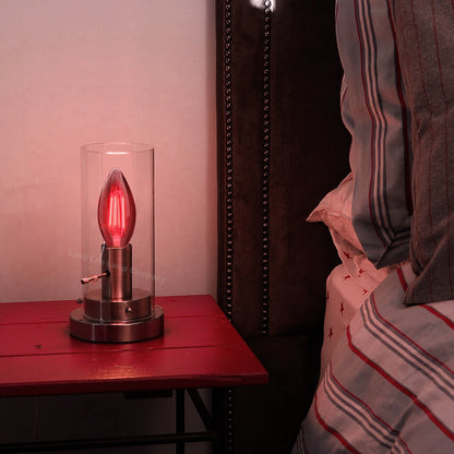 4w LED Red Candle Light Bulb E14 Clear Glass - Free delivery on all orders