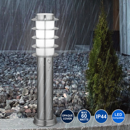Modern Outdoor Bollard Light Stainless Steel Opaque Diffuser - Energy Light Bulbs - Free delivery on all orders