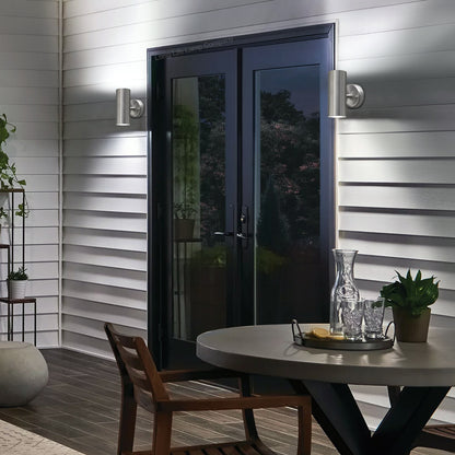 8w Modern Outdoor LED Stainless Steel Double Wall Light Cool White - Free delivery on all orders