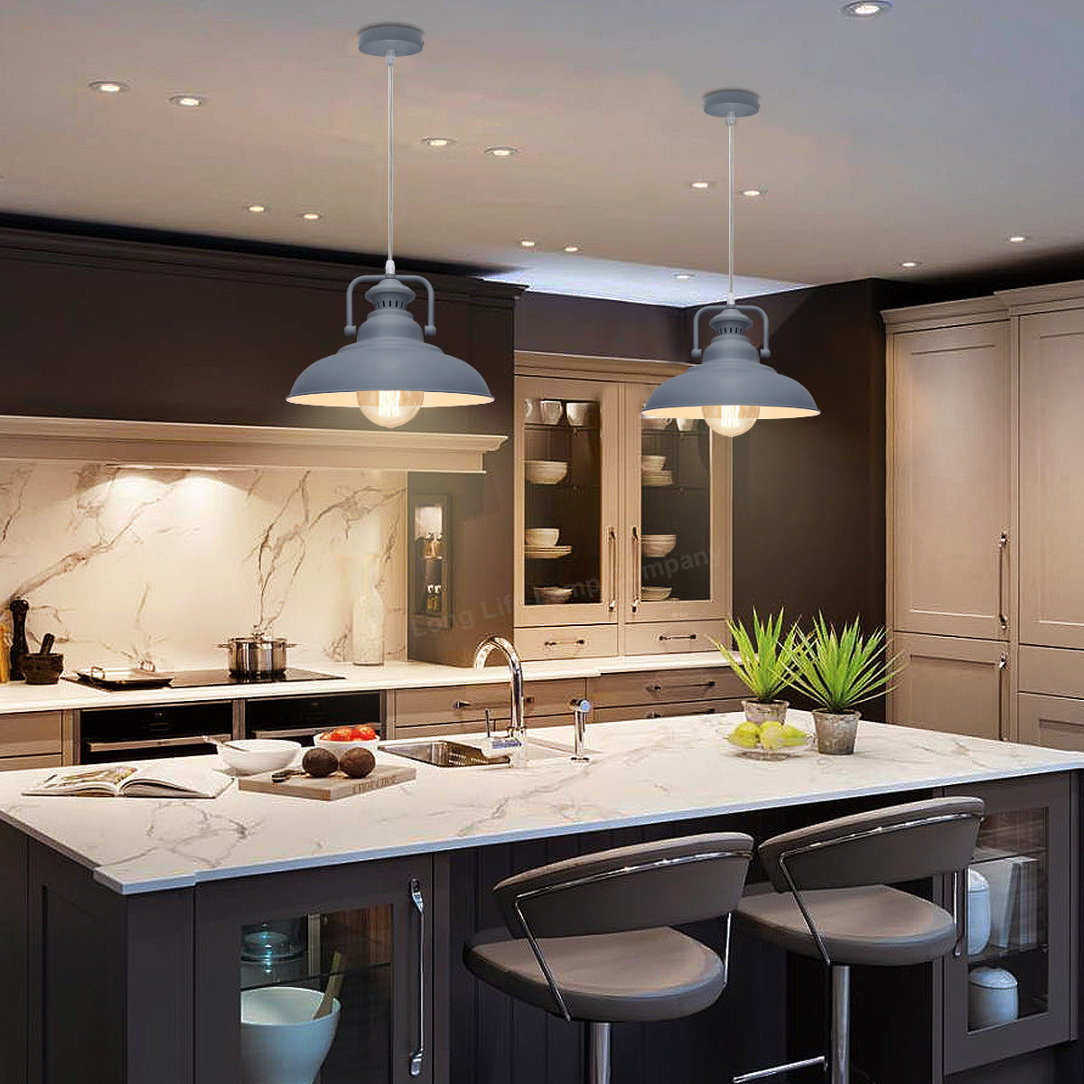 Metal Ceiling Pendant Shade Modern Grey - Free delivery on all orders