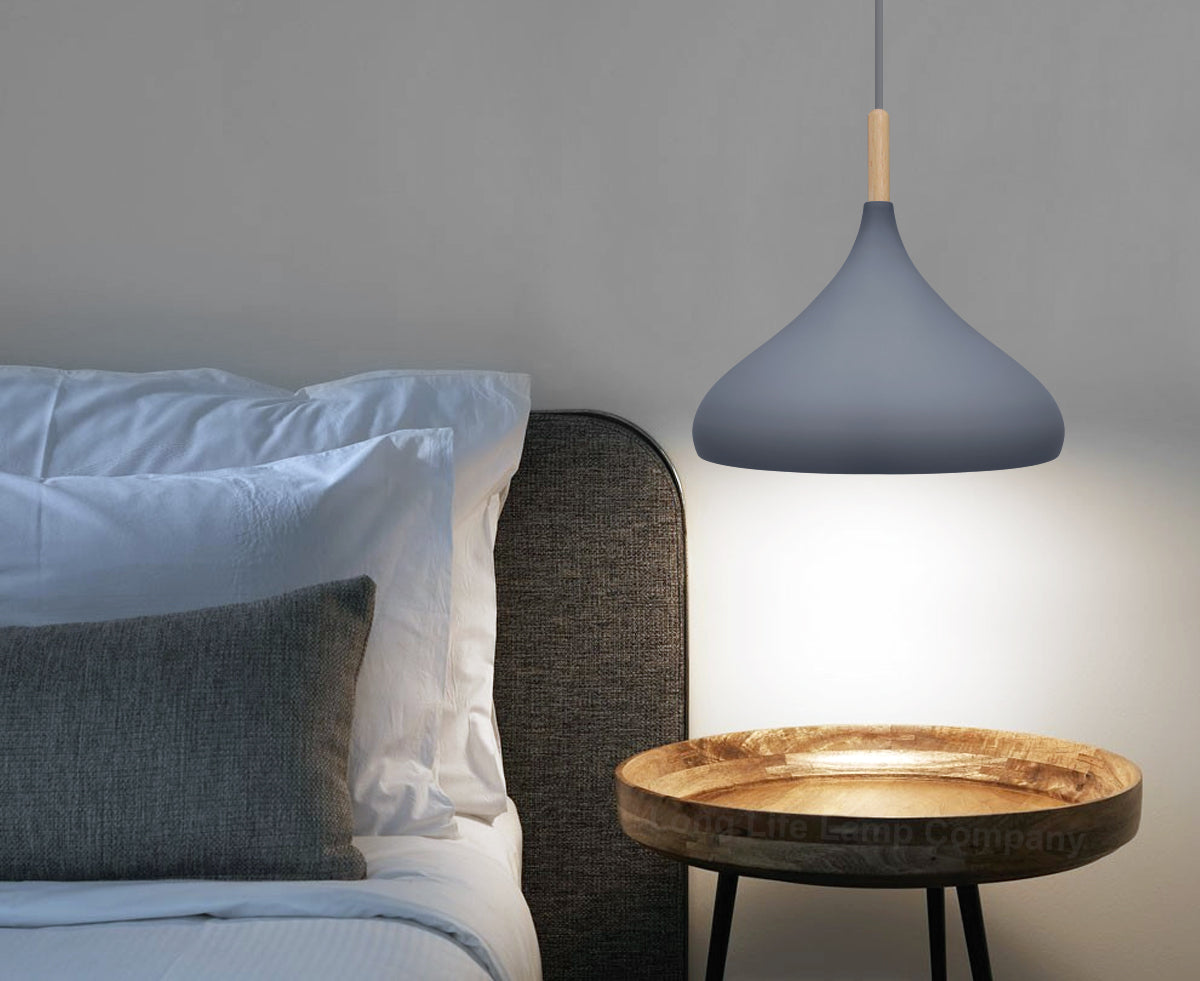 Grey Metal Dome Pendant Ceiling Light Vintage Orient Hanging Shade M0136