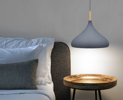 Grey Metal Dome Pendant Ceiling Light Vintage Orient Hanging Shade M0136