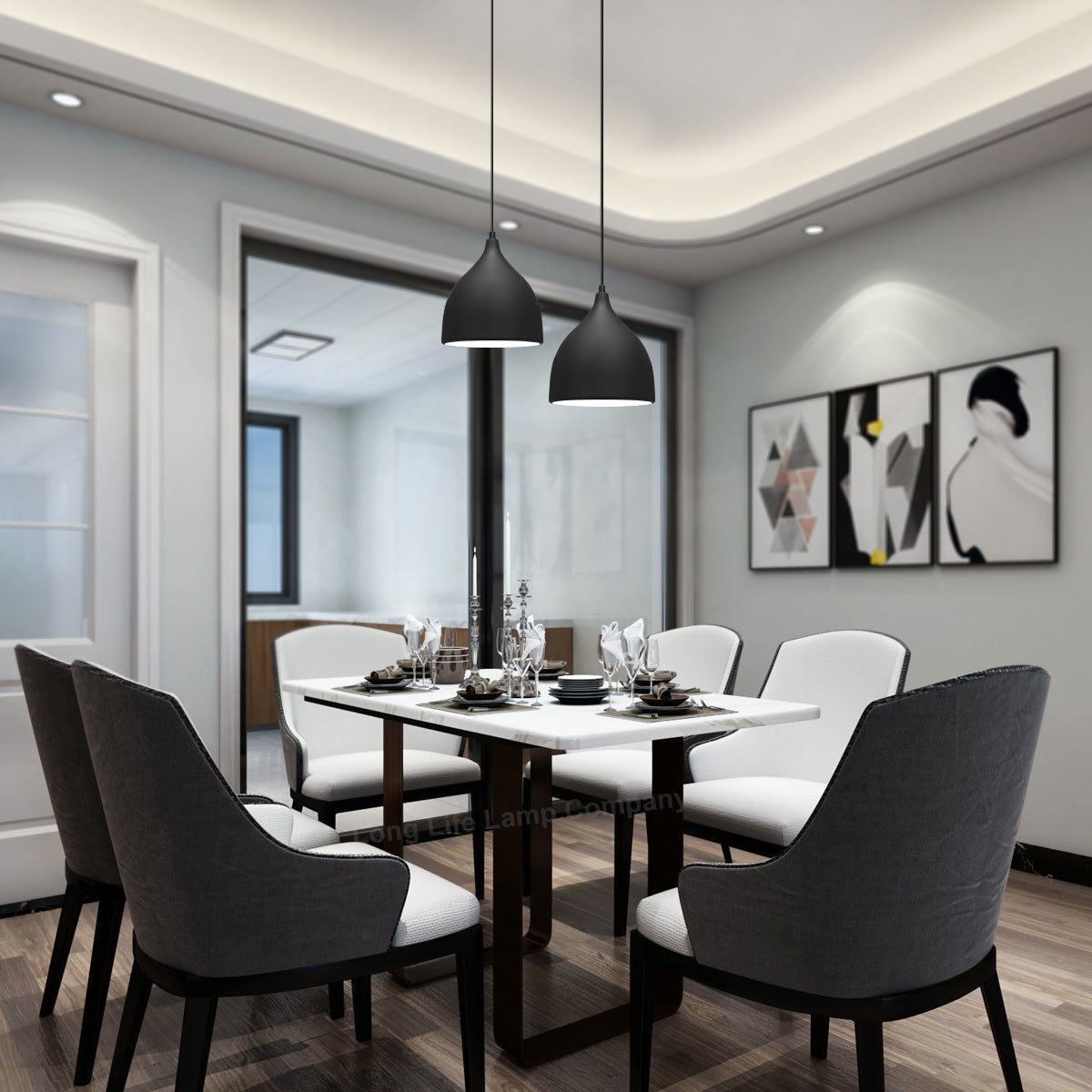 Minimalist Modern Pendant Ceiling Light Black Shade - Free delivery on all orders