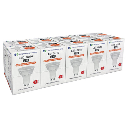 3W LED GU10 Light Bulb Warm White 3000K 5 Pack or 10 PACK