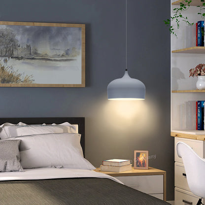 Modern Grey Pendant Light E27 60W Dome Shade - Free delivery on all orders