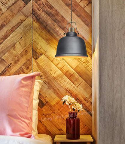 Industrial Vintage Brass Ceiling Pendant Light M0179 - Free delivery on all orders