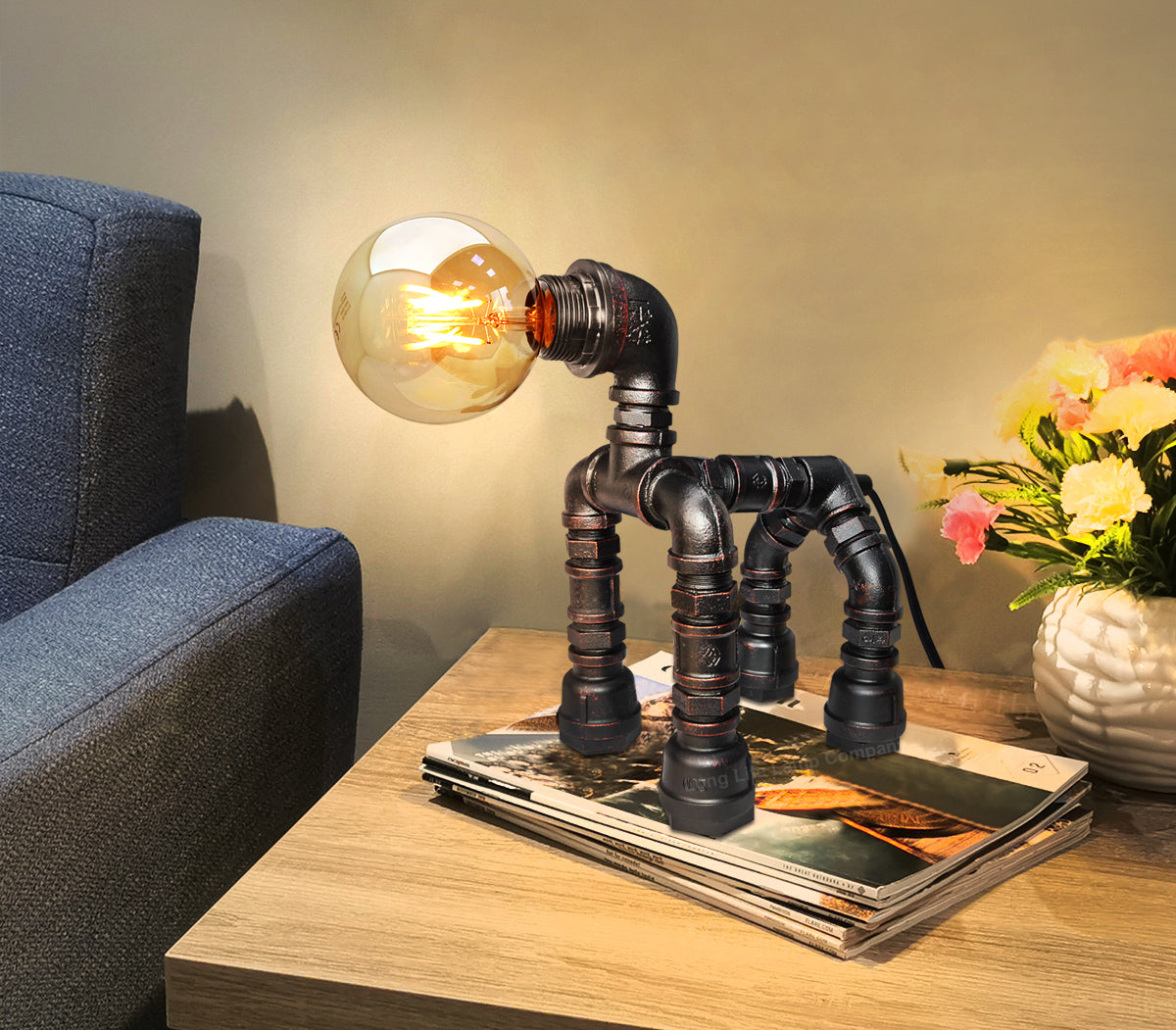 Steampunk Dog Robot Table Lamp E27 G95 LED Included - Free delivery on all orders