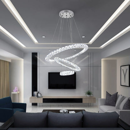 Modern Round Chandelier LED Ring Pendant Ceiling Light Cool White M0172