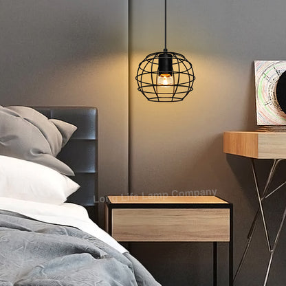 Wire Cage Globe Black Metal Pendant Light - Free delivery on all orders