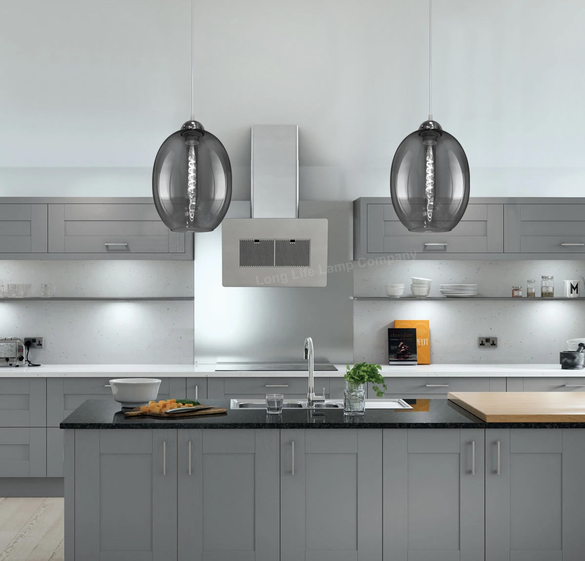Modern Vintage Oval Glass Ceiling Pendant Light - Free delivery on all orders
