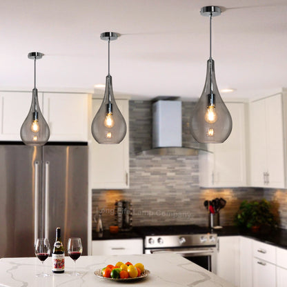 Modern Smoky Grey Glass Ceiling Pendant Light M0213