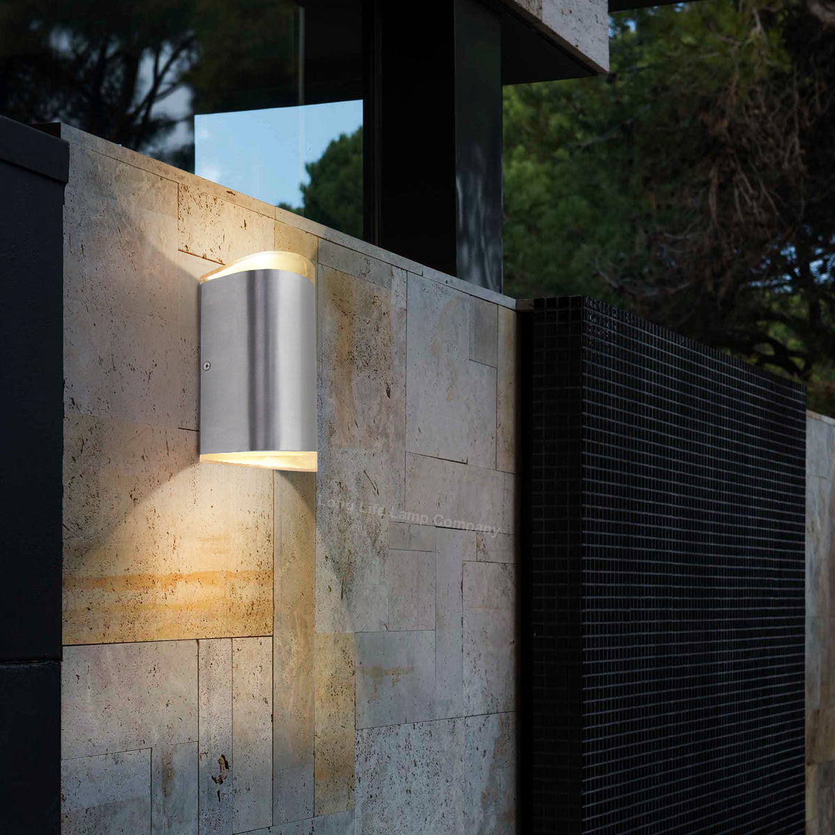 6W LED Outdoor Double Wall Light Warm White Stainless Steel IP54 - Free delivery on all orders