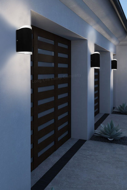 Modern 6W LED Double Outdoor Wall Light Black Cool White - Free delivery on all orders