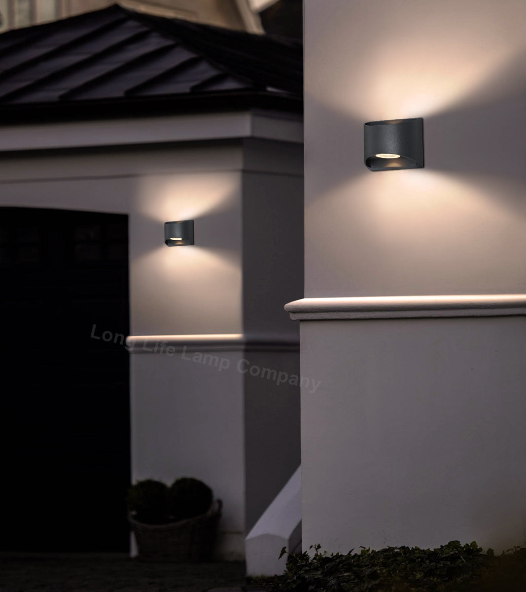 Modern LED Outdoor Wall Light Black Warm White