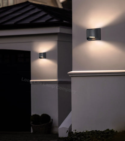 Modern LED Outdoor Wall Light Black Warm White